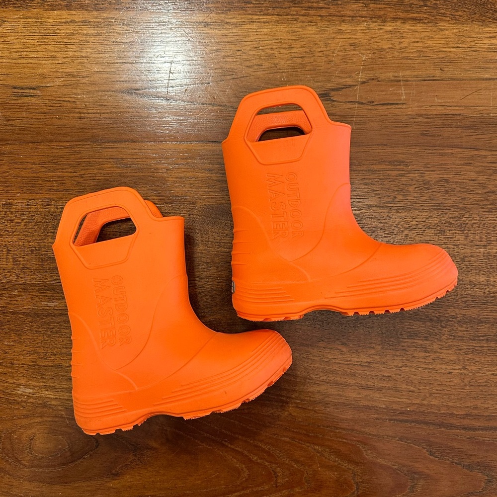 OutdoorMaster Toddler Rain Boots, Orange, Toddler Size 6